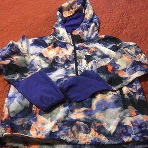 Adidas multicolor / watercolor print hooded athletic jacket Size Small
